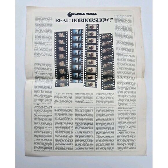 Vtg Orange Times Stanley Kubrick’s Clockwork Orange Promotional Newspaper - Picture 2 of 3